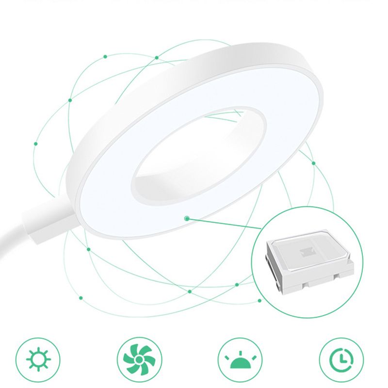 Ring LED TAK LAMP Eigentijdse tafellampen voor studieruimte met pc -schaduw
