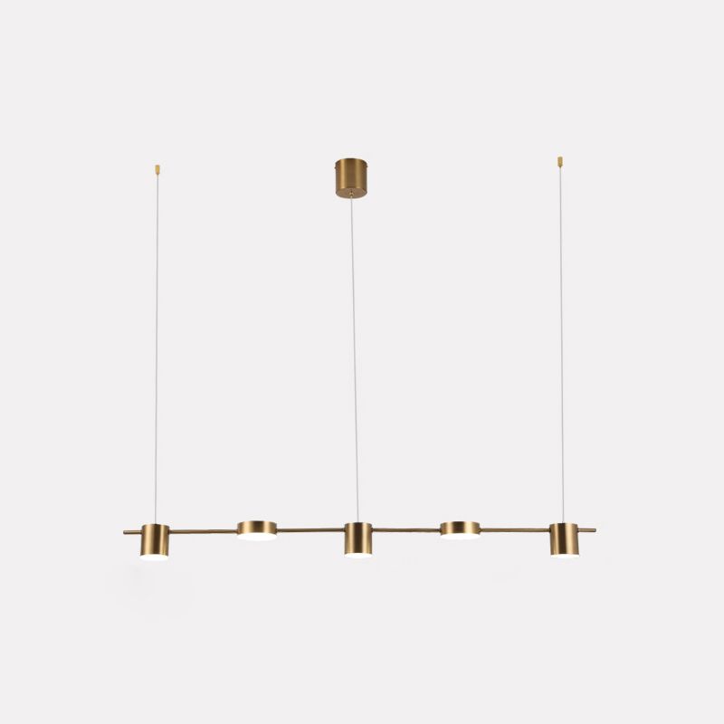 Cylinder Island Lighting Fixtures Contemporary Metal Island Chandelier Lights for Kitchen