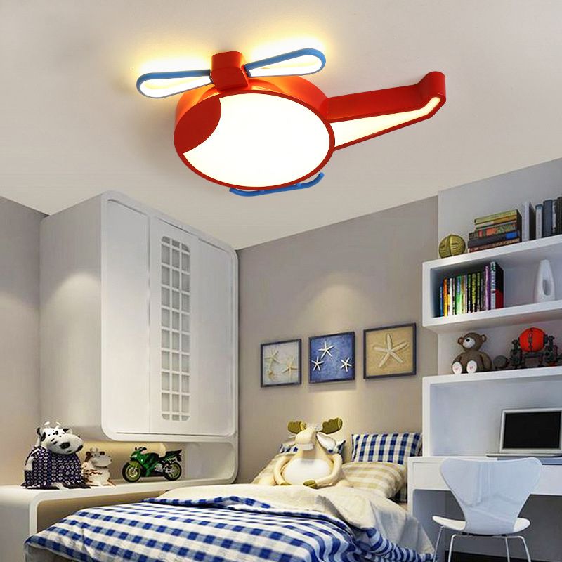 Cartoon Flugzeug Form Flush Licht Metall Kinderzimmer LED Flush Deckenleuchte