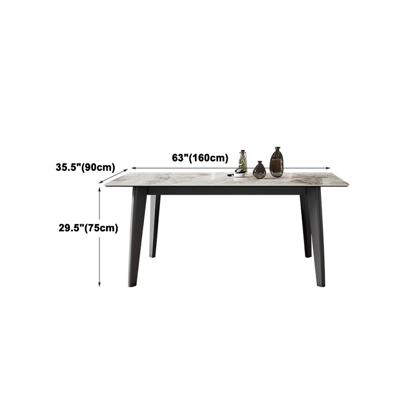 Modern Sintered Stone Rectangle Table Set 1/4/5/7 Pieces Dining Set