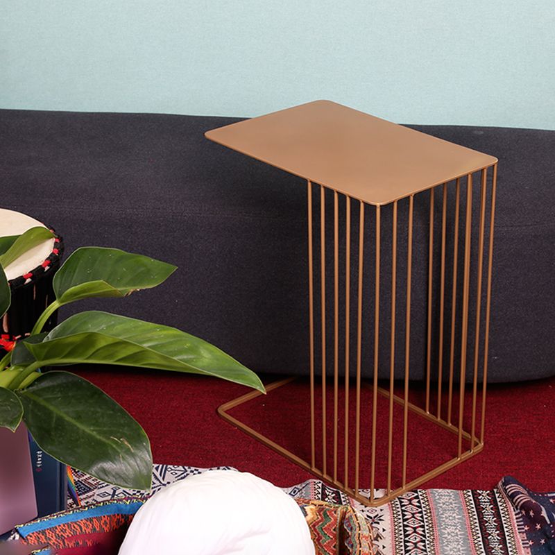 Mid-Century Rectangular Side Table Metal C Side Table, 23.23" Tall