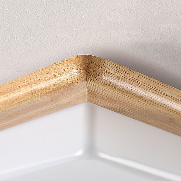 Wood Geometric Flush Mount Lights Contemporary Style 1 Light Flush Mount Lighting