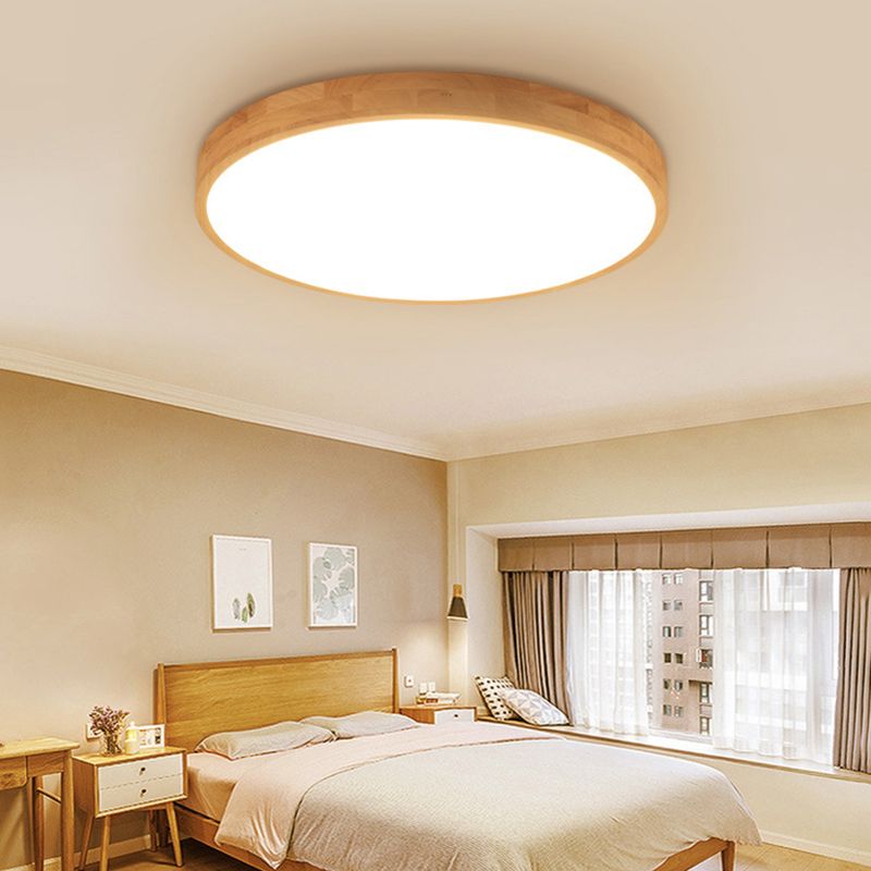 Lámpara de techo empotrada moderna, lámpara empotrada de madera