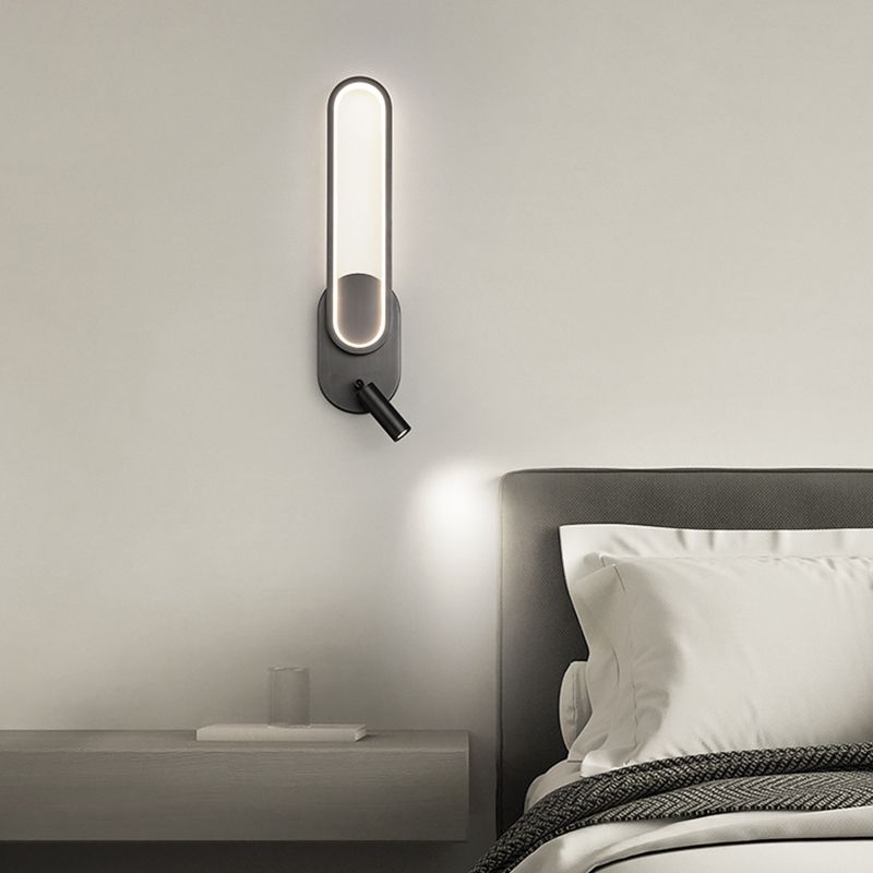 Simple Wall Lamp Modern LED Wall Mount Lamp with Silica Gel Shade for Bedside