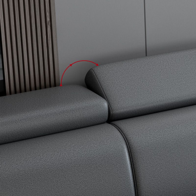 Faux Leather Pillow Top Arm Sectionals with Wear-Resistant for Living Room