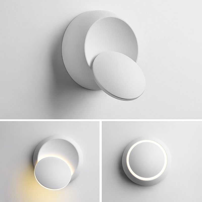 Luz de pared de metal de estilo nórdico Round Rotatable 5.5 "de pared de pared de ancho para dormitorio