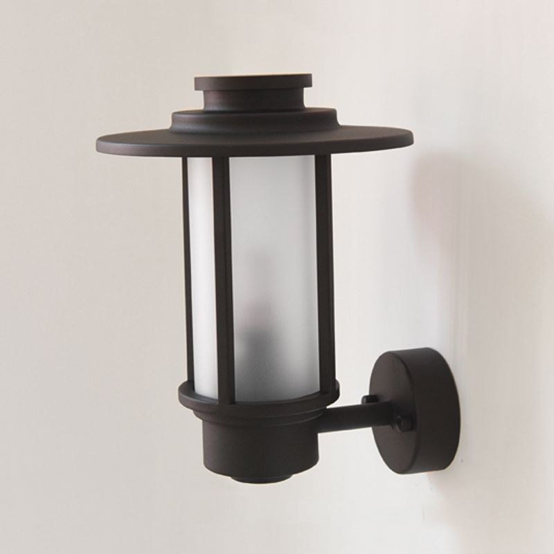 Retro Frosted Glass Shade Wall Light Geometric 1 Light Wall Sconce for Outdoors