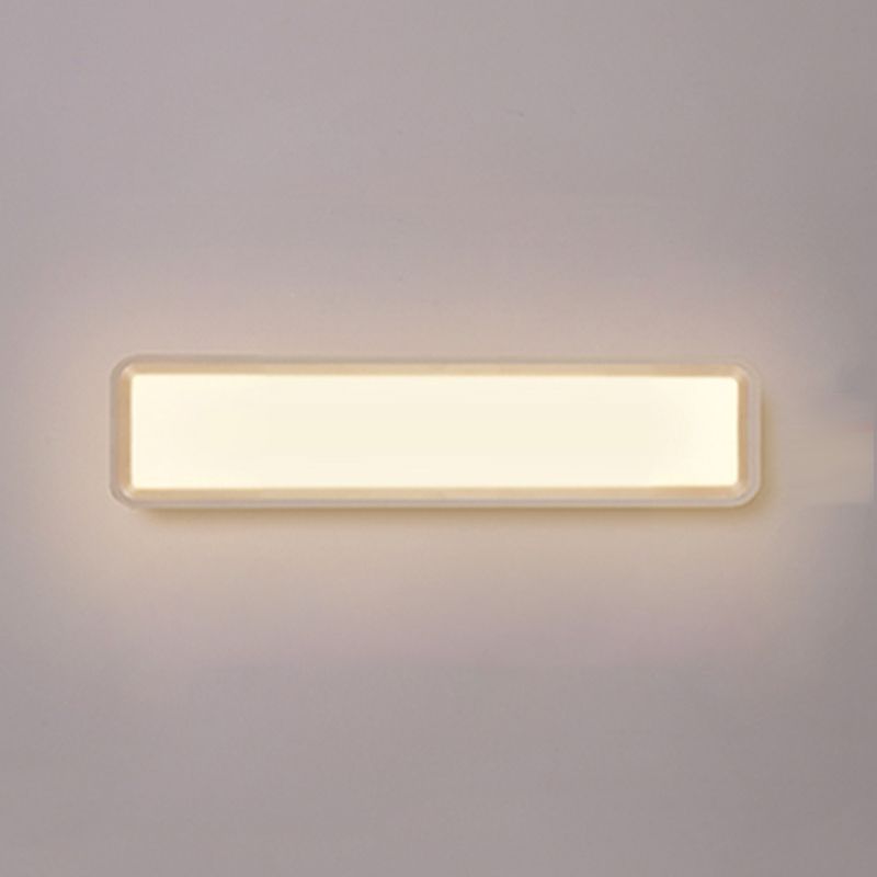Metal Square Shape Wall Light Modern Style 1-Light Wall Mounted Light Fixture in White