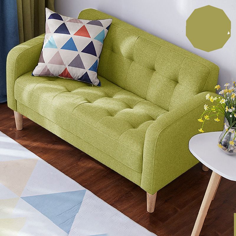 27.2" H 3 Seater Cotton Tufted Square Arm Sofa for Living Room