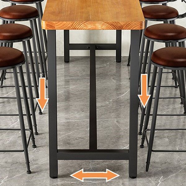 Modern 1/9 Pieces Bar Table Set Rectangle Pine Wood Counter Table for Milk Tea Shop