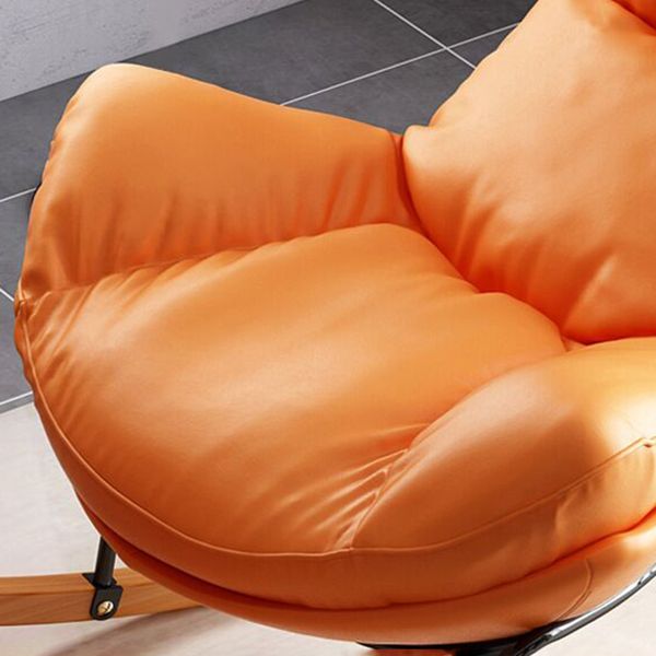 Modern Upholstered Rocker Chair Metal Frame Dirt Resistant Spindle Rocker Chair