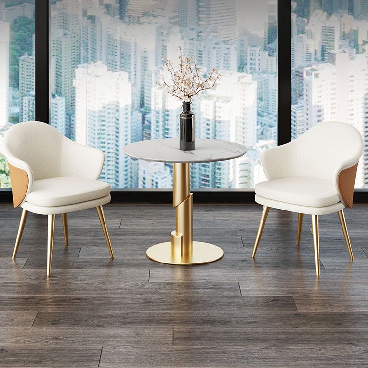 Nordic Style Metal Dining Chair Upholstered Arm Chair for Restaurant Use