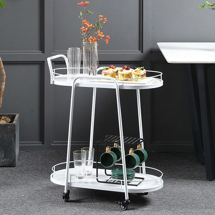 Contemporary Style Rolling Prep Table Stone Prep Table for Kitchen