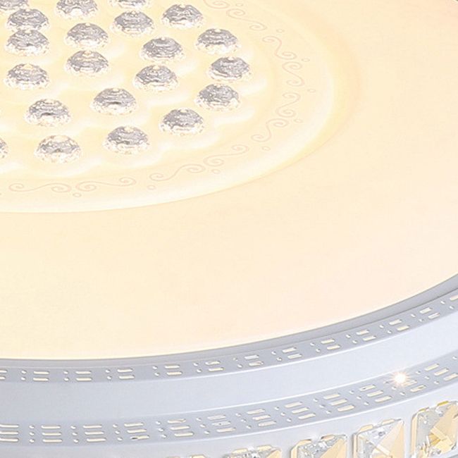 Crystal Round Flush Mount Lights Modern Style 1 Light Flush Mount Fixture