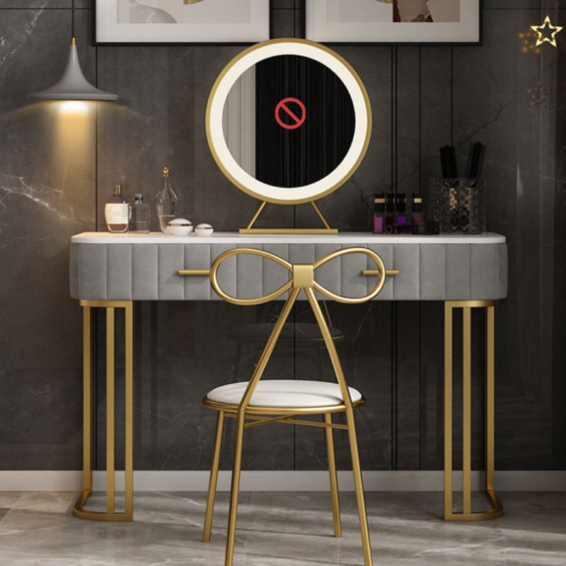 Make-up Vanity With Drawer Marble Glam Bedroom Double Drawers
