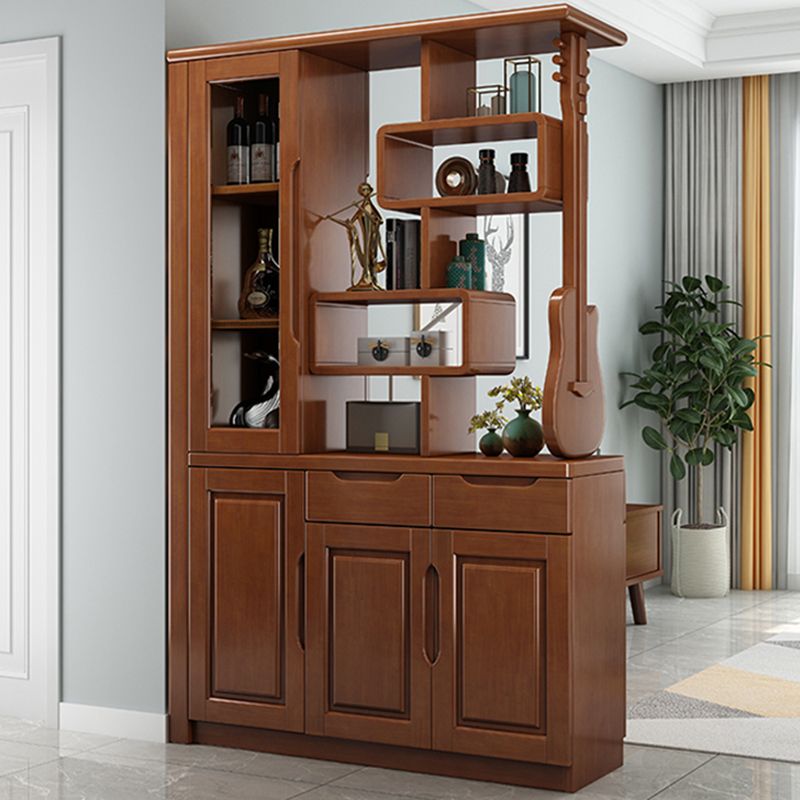 Solid Wood Cabinet 14.96" Wide Accent Cabinet with Drawers and Shelves