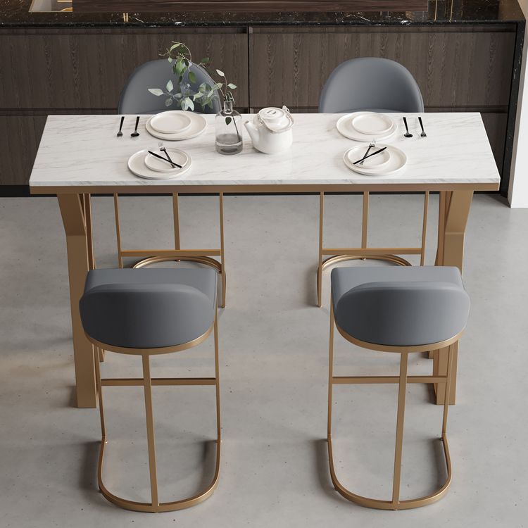 Glam Stone Bar Dining Table Rectangle Bar Table for Cafe And Bar