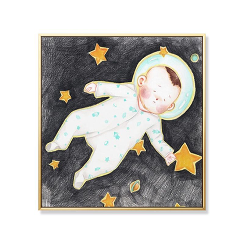 Textured Pastel Wall Art Kids Style Illustration Infant Canvas Print for Nursery