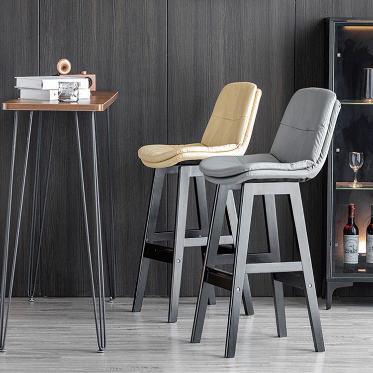 Modern Wood Kitchen Dining Room Armless Stool Low Back Bar Stool