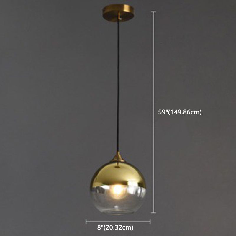 Post-Modern Minimalist Design Hanging Lamp 1 Light Globe Glass Shade Pendant Light