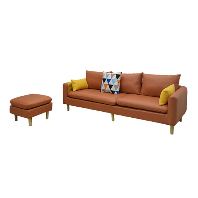Fabric Pillow Top Arm Sectional Sofa 31.5"High Cushion Back Sofa with Slipcover