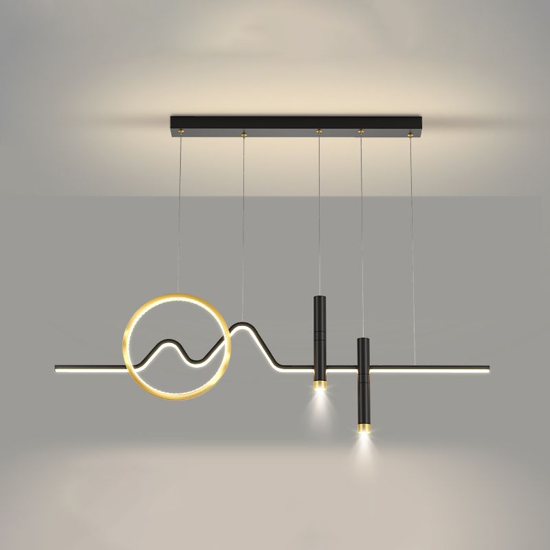 Cylinder Shape Island Lights Contemporary Style Metal Island Lighting