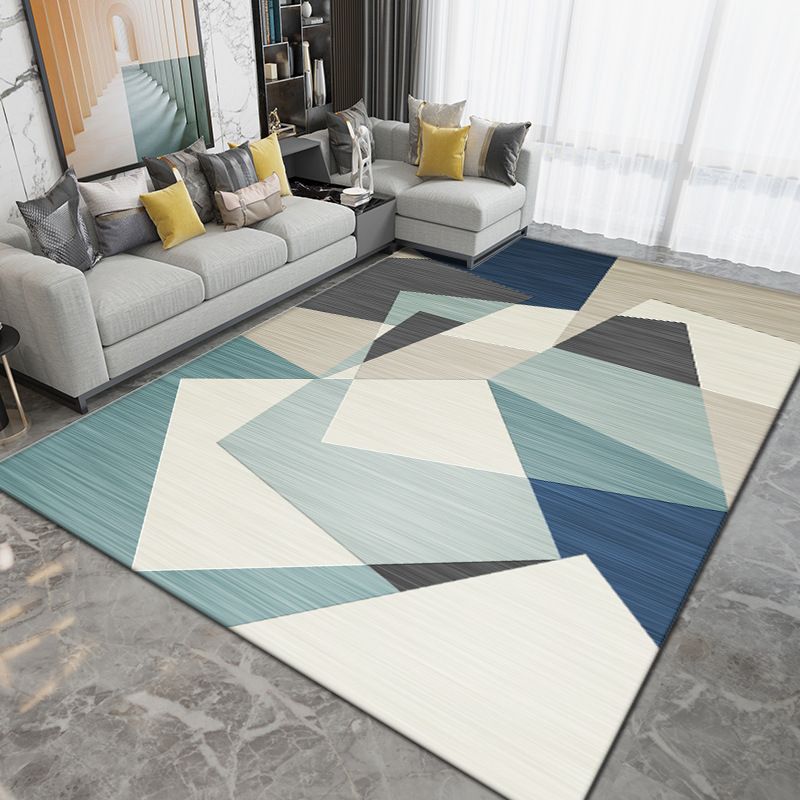 Dark Gray Simple Rug Polyester Geometric Rug Washable Area Rug for Living Room