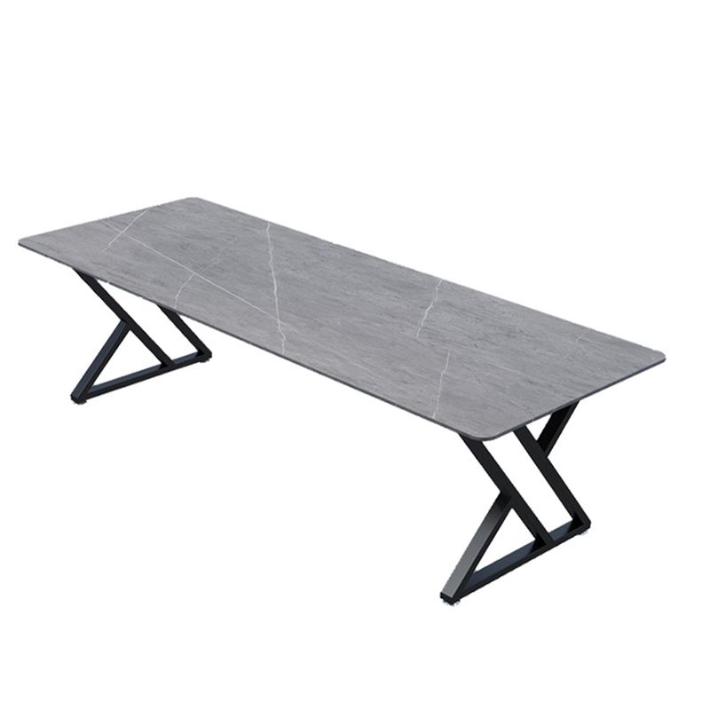 29.53" H Modern Office Desk Antique Finish Computer Desk with Metal Legs