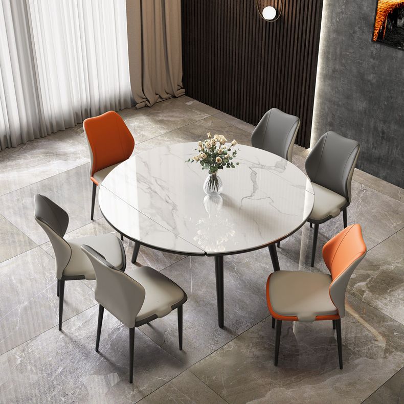Modern Sintered Stone Dining Room Set Standard Height with 4 Legs Base Dining Furniture
