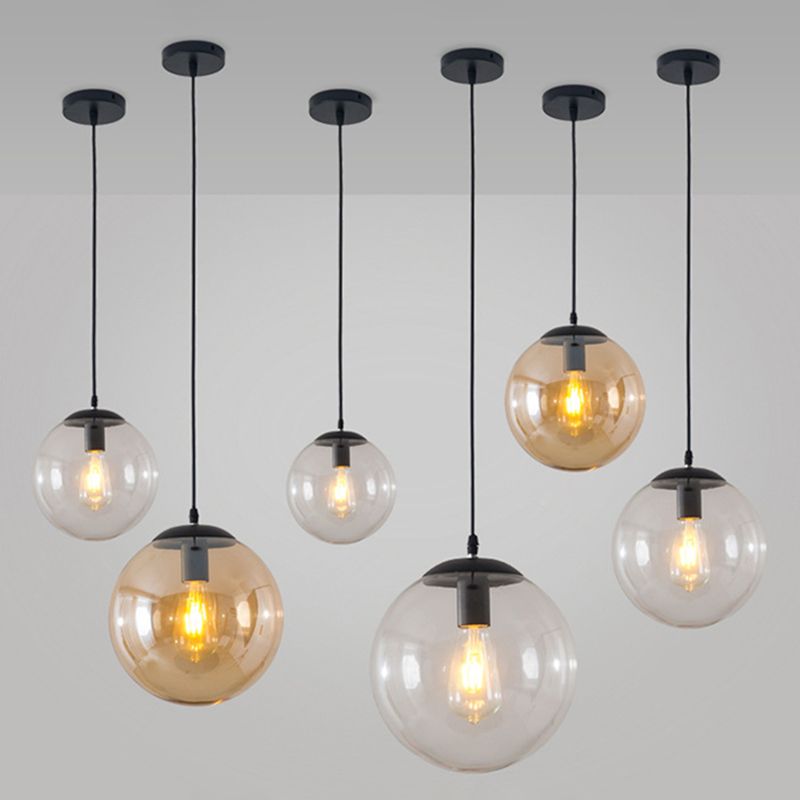Vetro trasparente sferico minimalista contemporaneo 1 piede chiara 1 piega per il soffitto appeso per tavolo da pranzo
