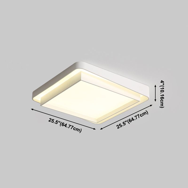 Lámpara de techo LED contemporánea, lámpara empotrada blanca con pantalla acrílica