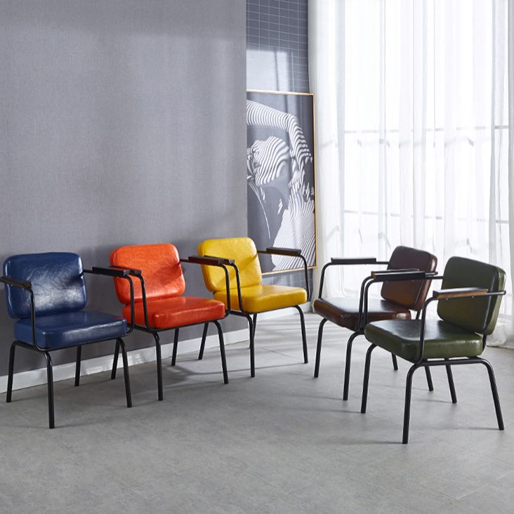 Chaise de salle à manger industrielle en métal, finition métallique, fauteuil de salle à manger Parsons
