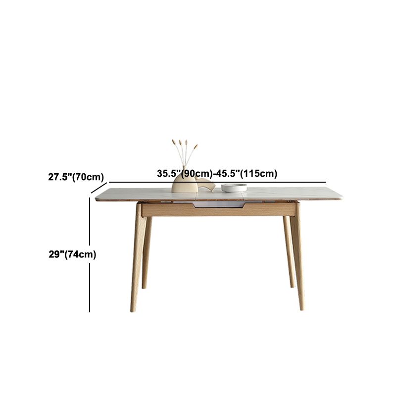 Modern Style Dining Table Sintered Stone Drop-Leaf Table for Home