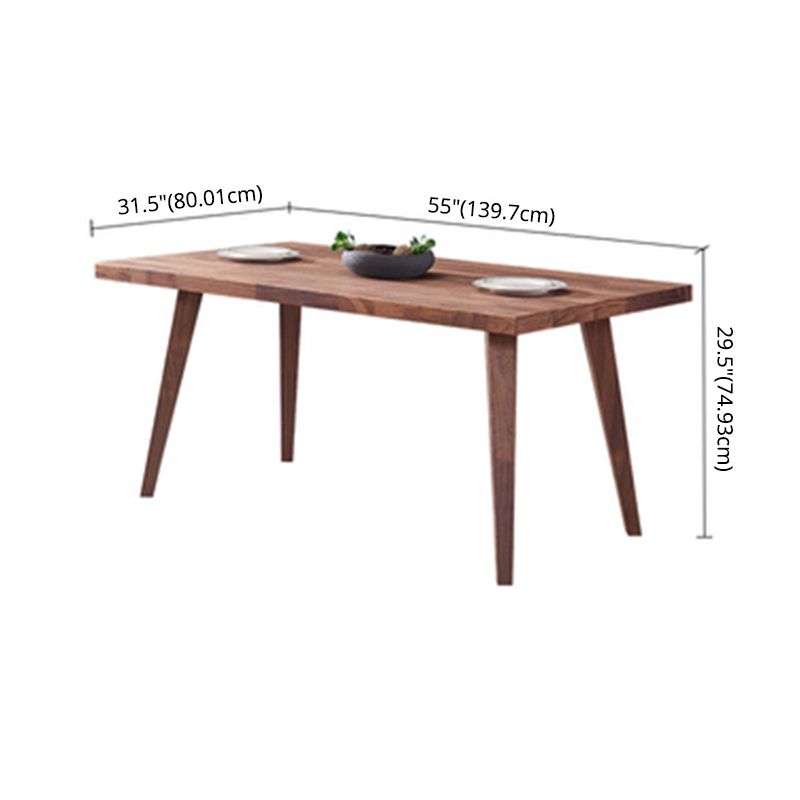 Traditional Style Solid Wood Dining Room Set with Walnut Table and 4 Legs Base