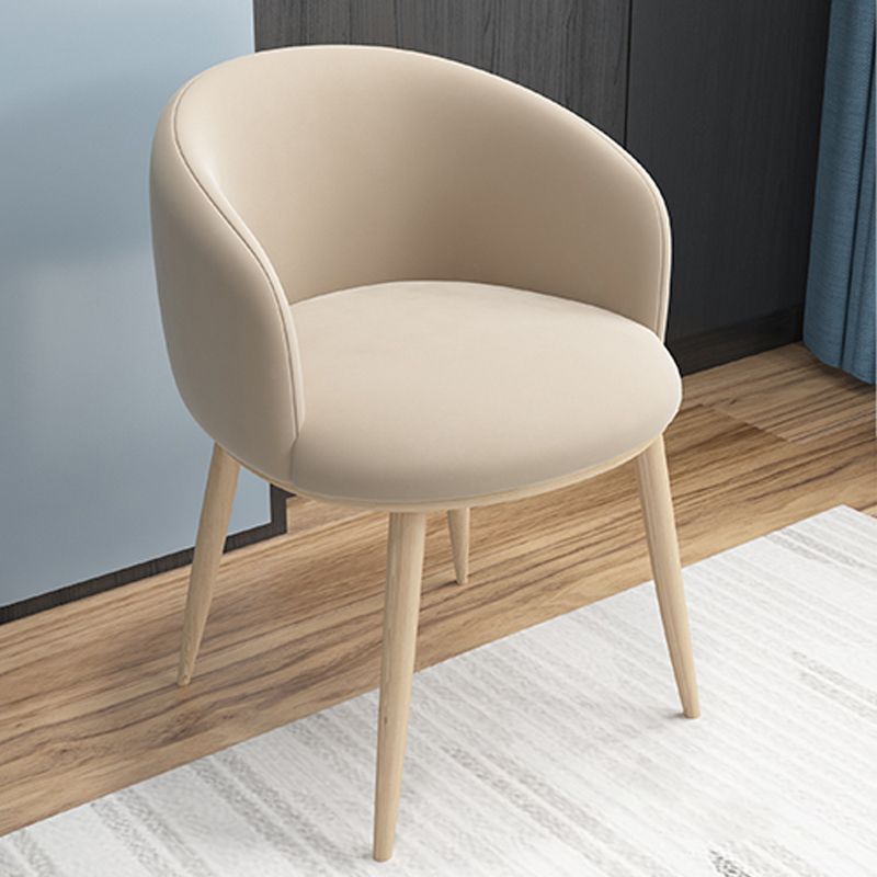 Home Scandinavian Arm Chair Parsons Back Metal Upholstered Dining Room Chair