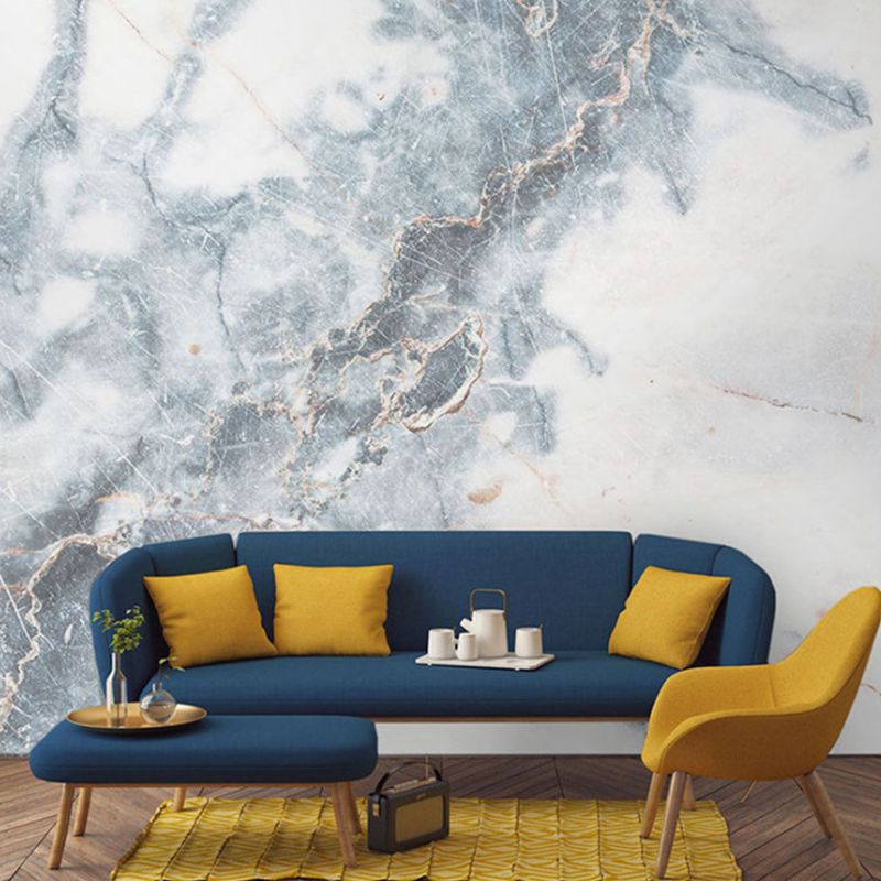 Minimalist Marble Wall Mural for Living Room and Bathroom, Personalized Size Wall Decor in Pastel Grey