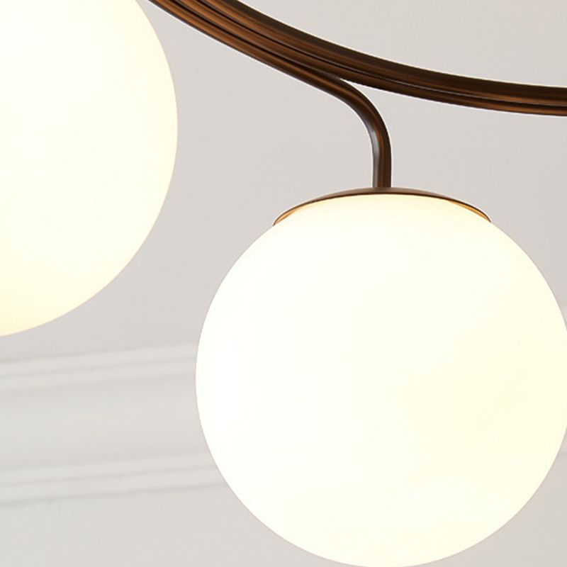 Contemporary Sphere Flush Light Glass Macaron Flush Mount Ceiling Fixture