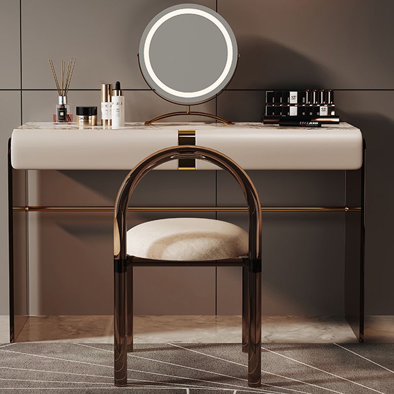 Scandinavian 30.7" Height Slate Top Table Makeup Vanity with Drawers