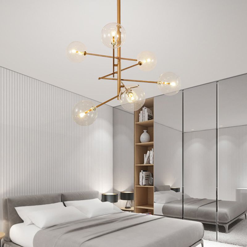 Sphere Chandelier Ceiling Pendant Light Modern Style Metal 6 Light Chandelier Lights