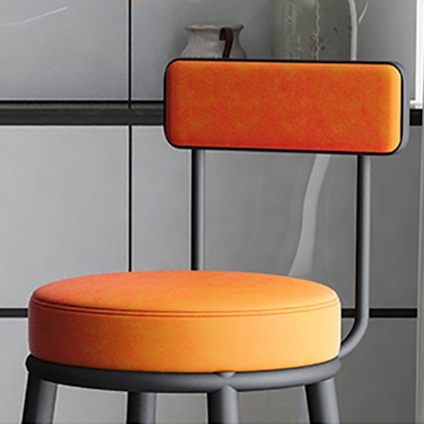 Contemporary Style Armless Counter Stool Faux Leather Low Back Bar Stool