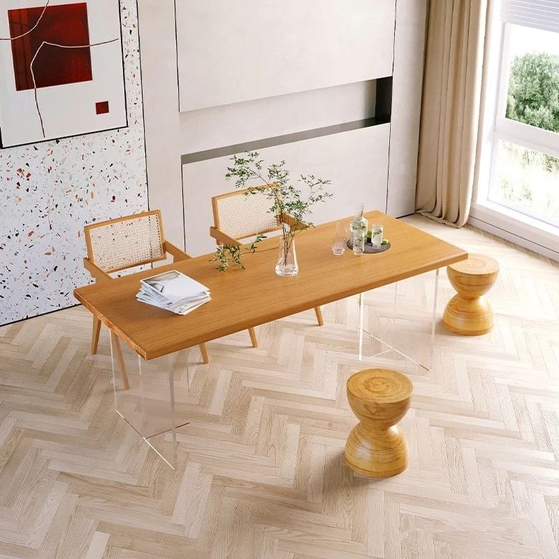 Modern Solid Wood Dinette Set 1/5 Pcs Standard Height Dining Room Table Set