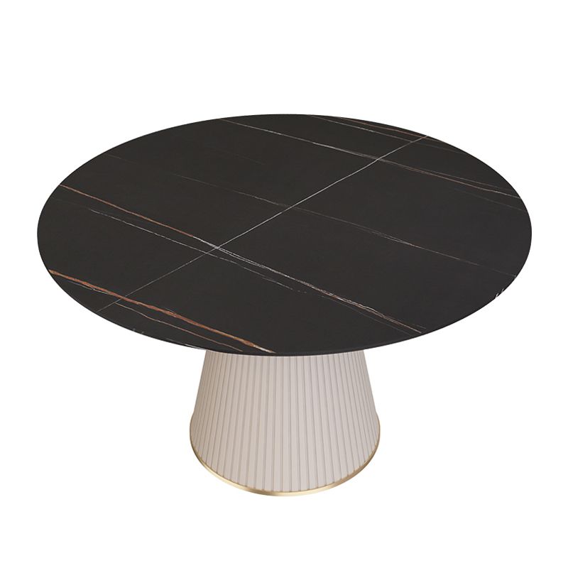 Table à manger ronde en pierre frittée, Table de luxe traditionnelle pour la maison