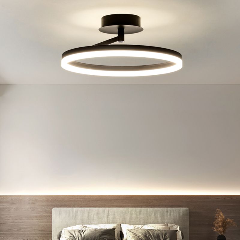 Linear Iron LED Flush Mount Modern Style 1-Light Ceiling Light Fixture for Bedroom