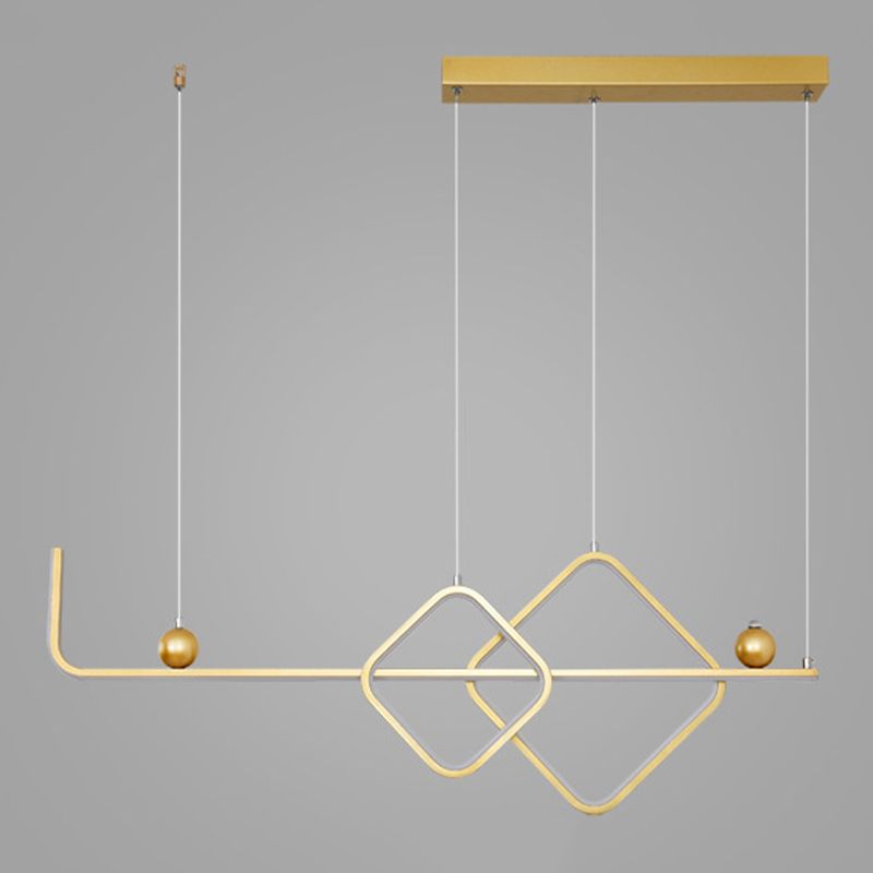 Metal Linear Island Pendant Modern Multiple-Light Island Lighting
