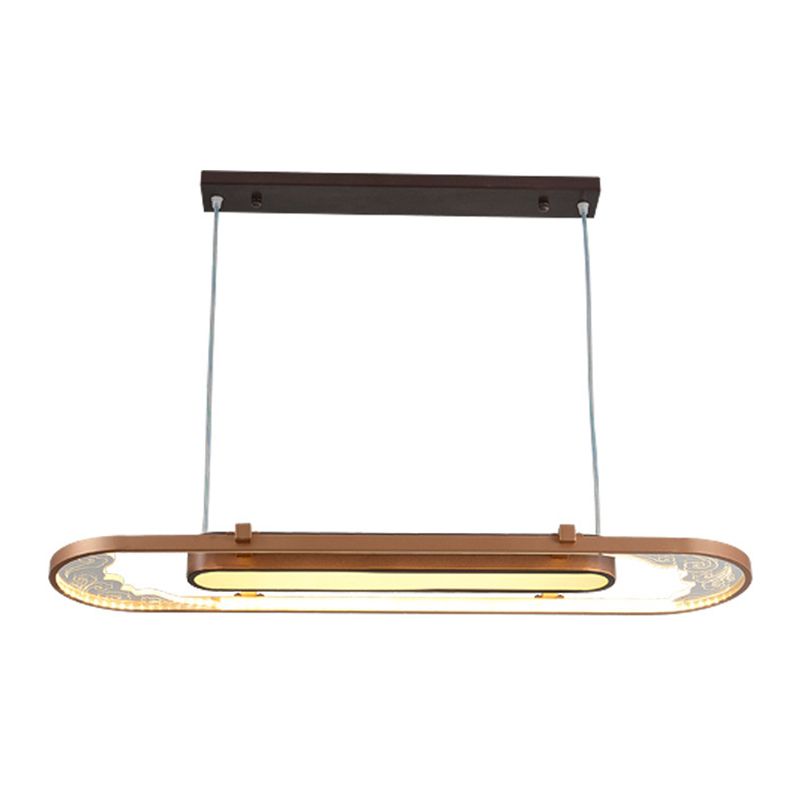 Luci a sospensione a sospensione in metallo marrone lampade a sospensione lineare contemporanea per sala da pranzo