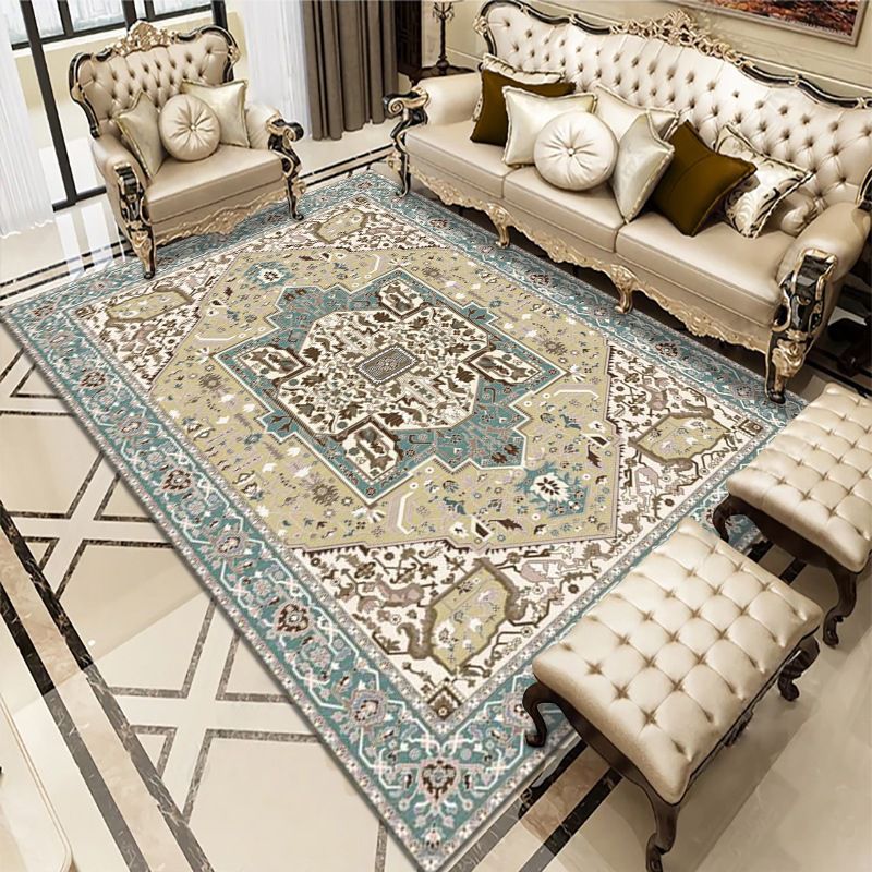 Distressed Traditional Indoor Rug Olden Floral Print Carpet Friendly Washable Rug for Home Decor