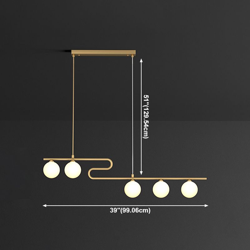 Runde Esszimmer Island Beleuchtung Fixture Glas modernes hängendes Licht in Gold