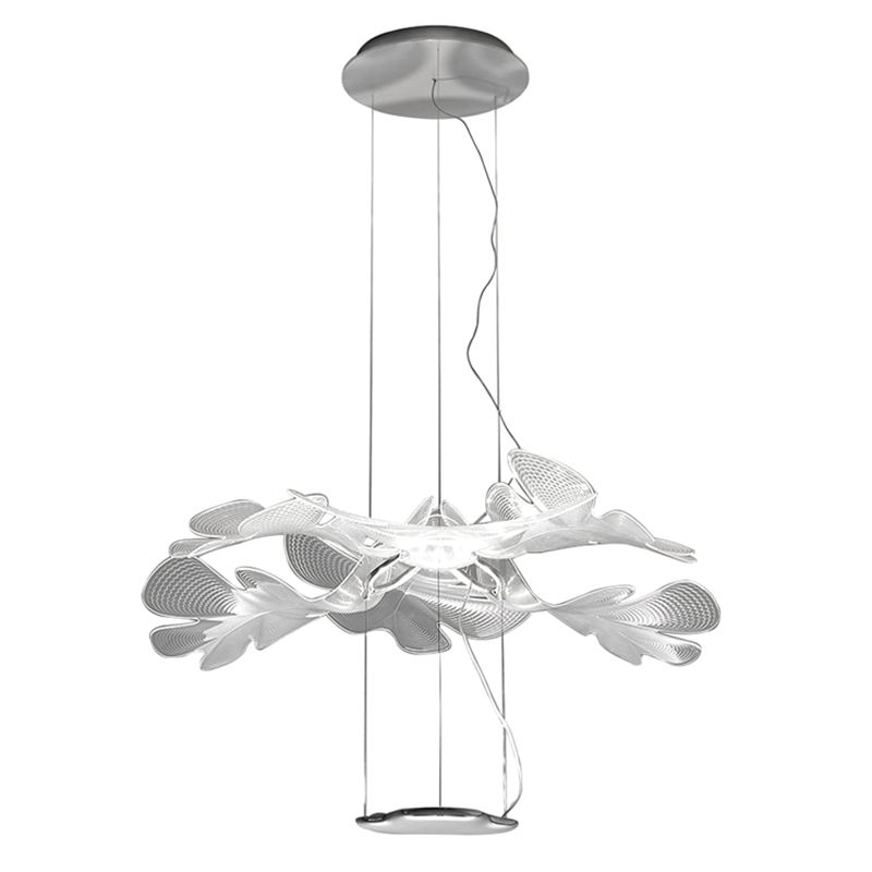 Clear Floral Chandelier Art Deco Acrylic LED Hanging Ceiling Light for Living Room