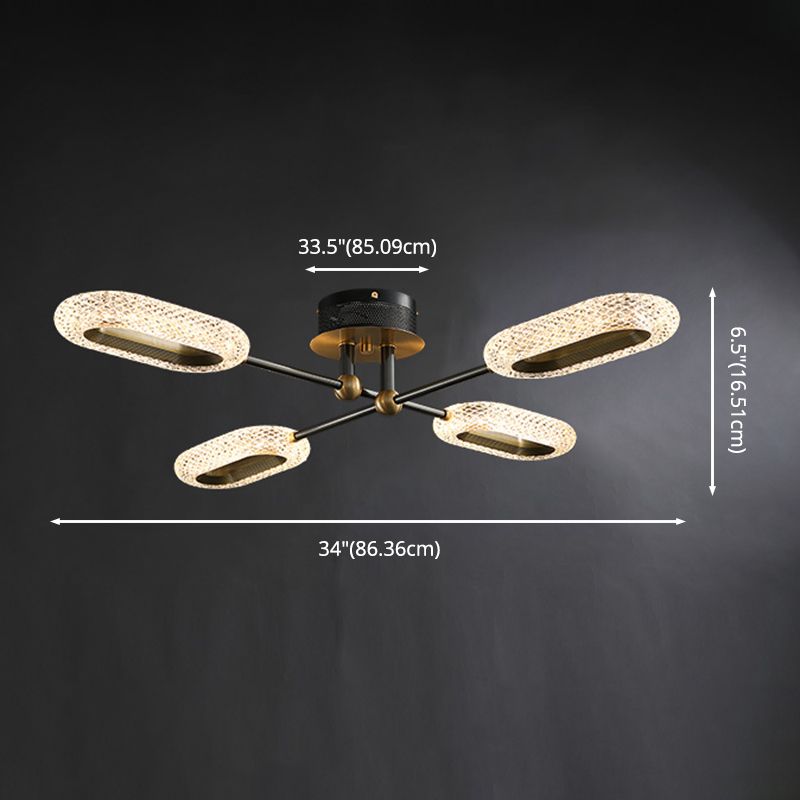 New Modern Bronze Flush Mount Light Brass Sputnik Semi Flush Ceiling Lights