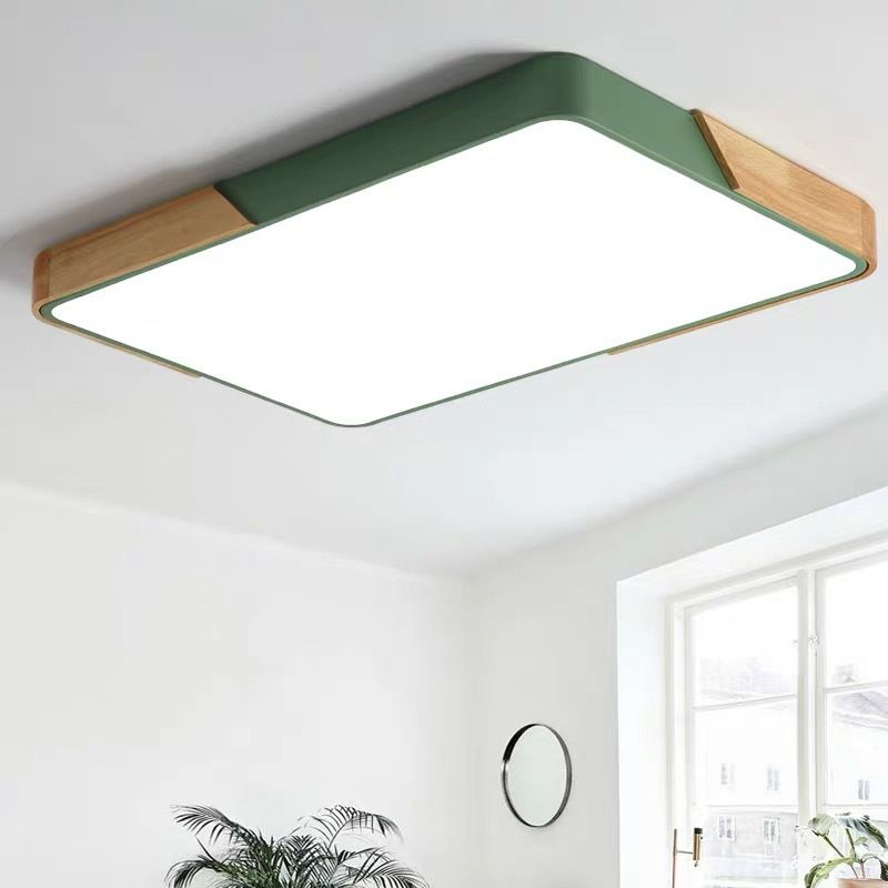 Geometry Shape Ceiling Lamp Modern Macaroon Iron 1 Light Flush Mount for Bedroom